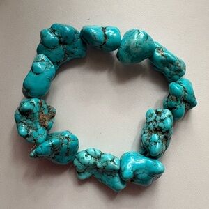 Howlite (Faux Turquoise) Chunky Stone Stretch Bracelet